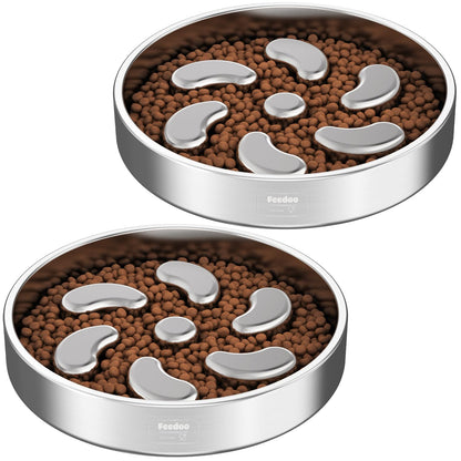Stainless Steel Slow Feeder Bowl with Non-Slip Base