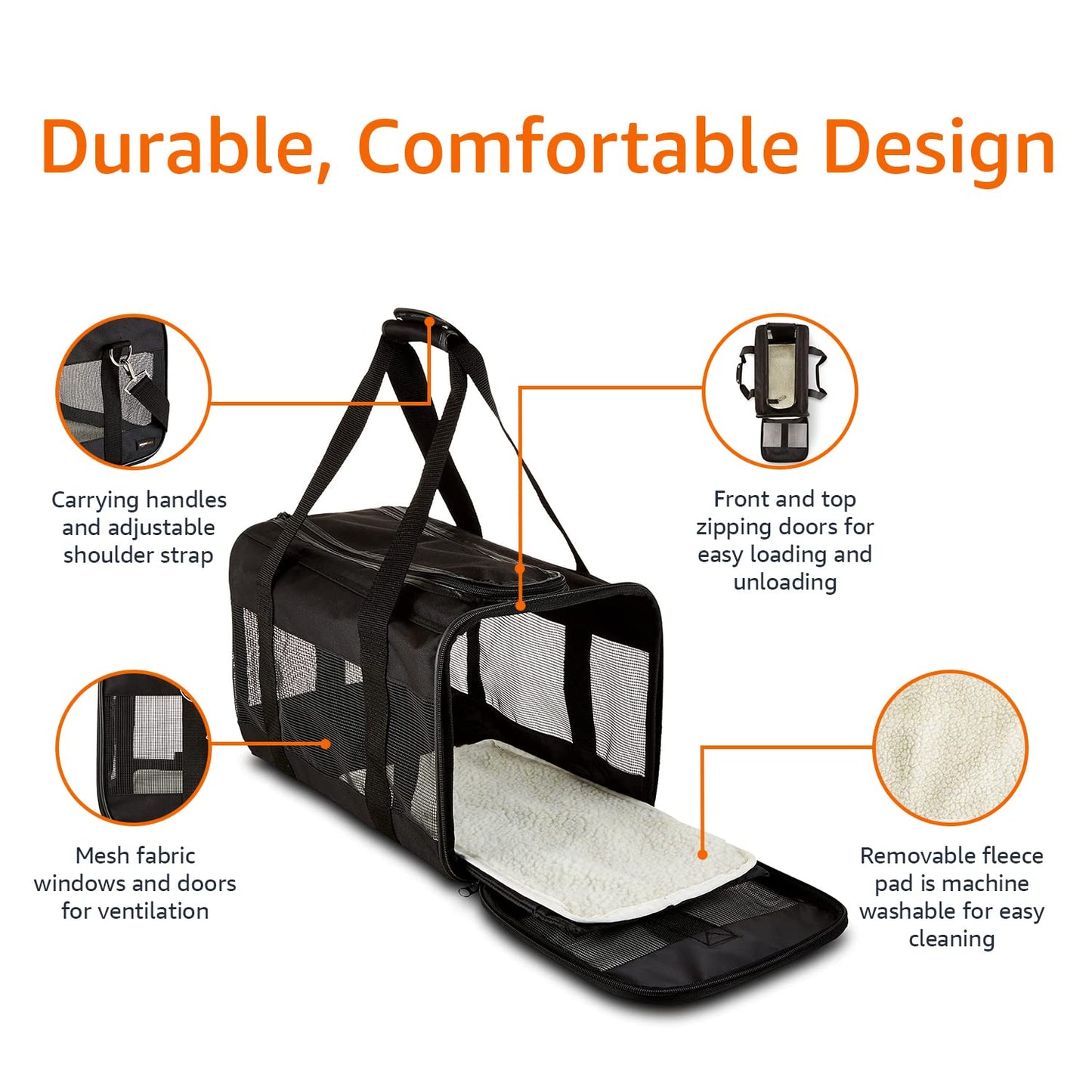 Soft-Sided Mesh Pet Carrier for Travel