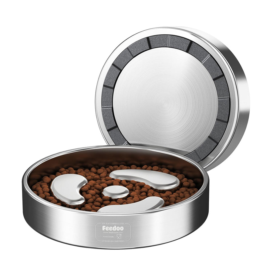 Stainless Steel Slow Feeder Bowl with Non-Slip Base