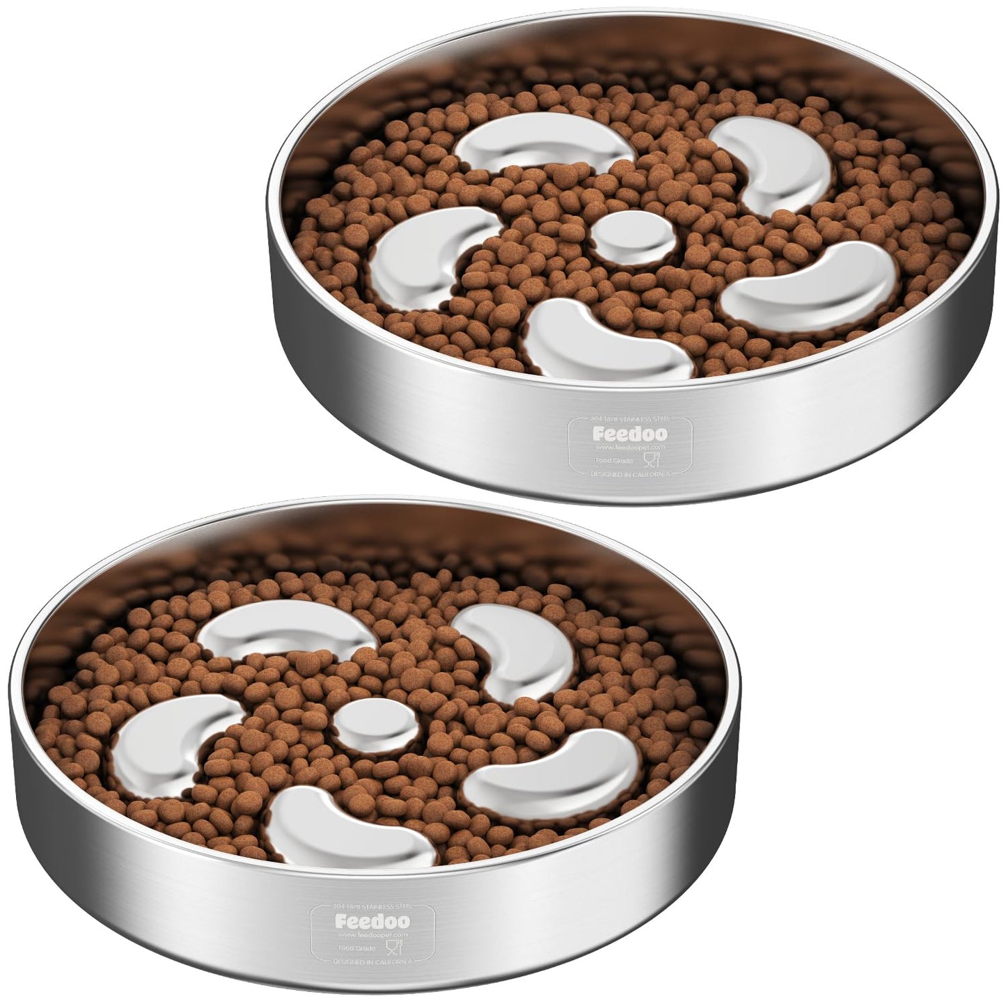 Stainless Steel Slow Feeder Bowl with Non-Slip Base