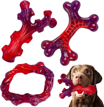 3-Pack Tough Dog Chew Toys for Aggressive Chewers