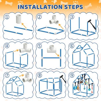 Interactive Puppy Play Gym with Enrichment Toys