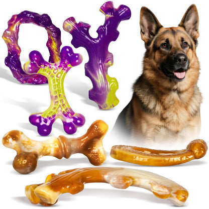 3-Pack Tough Dog Chew Toys for Aggressive Chewers