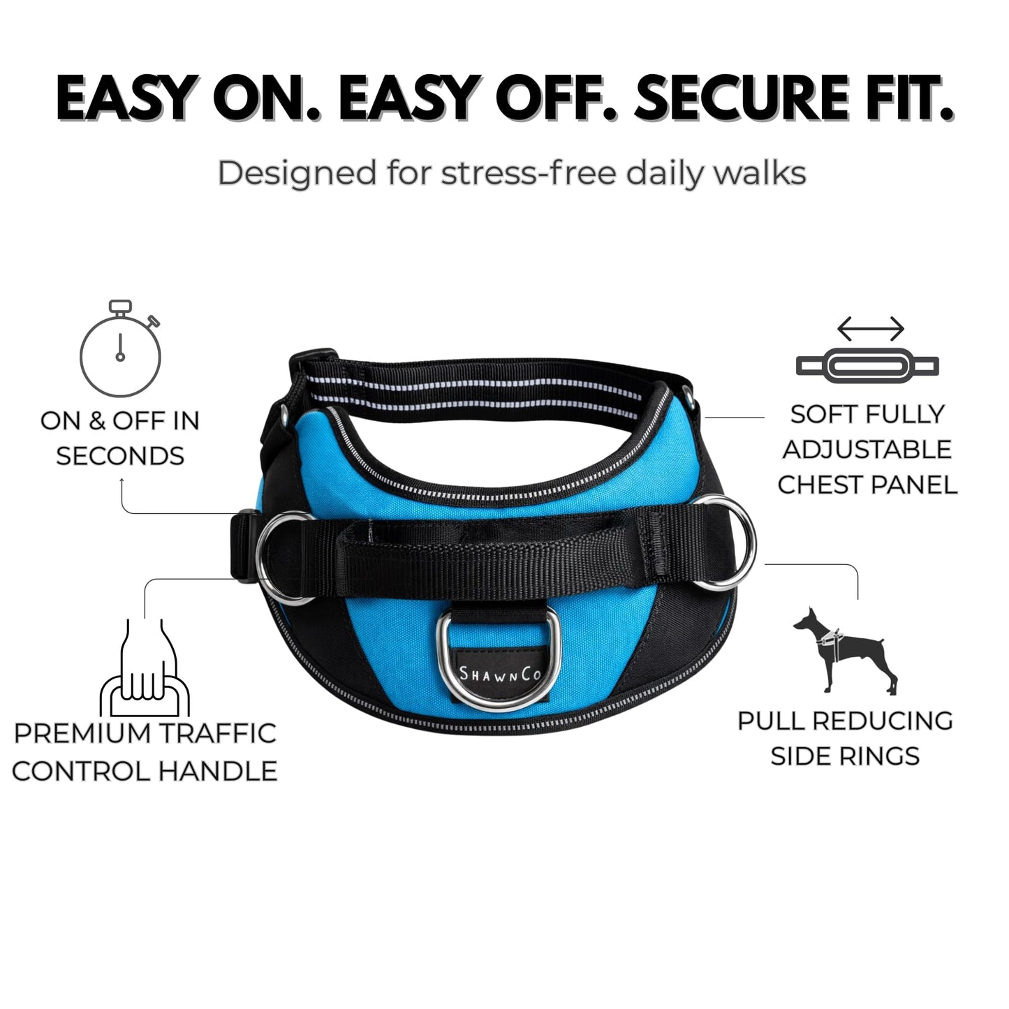 Reflective No-Pull Adjustable Dog Harness Vest