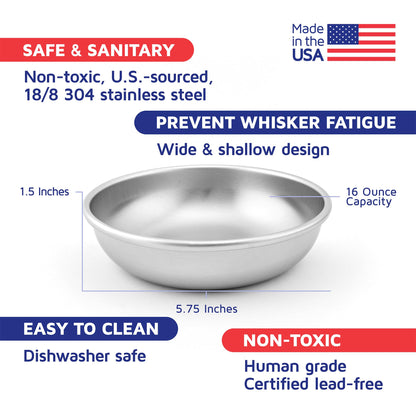 Stainless Steel Pet Bowls for Food and Water Set