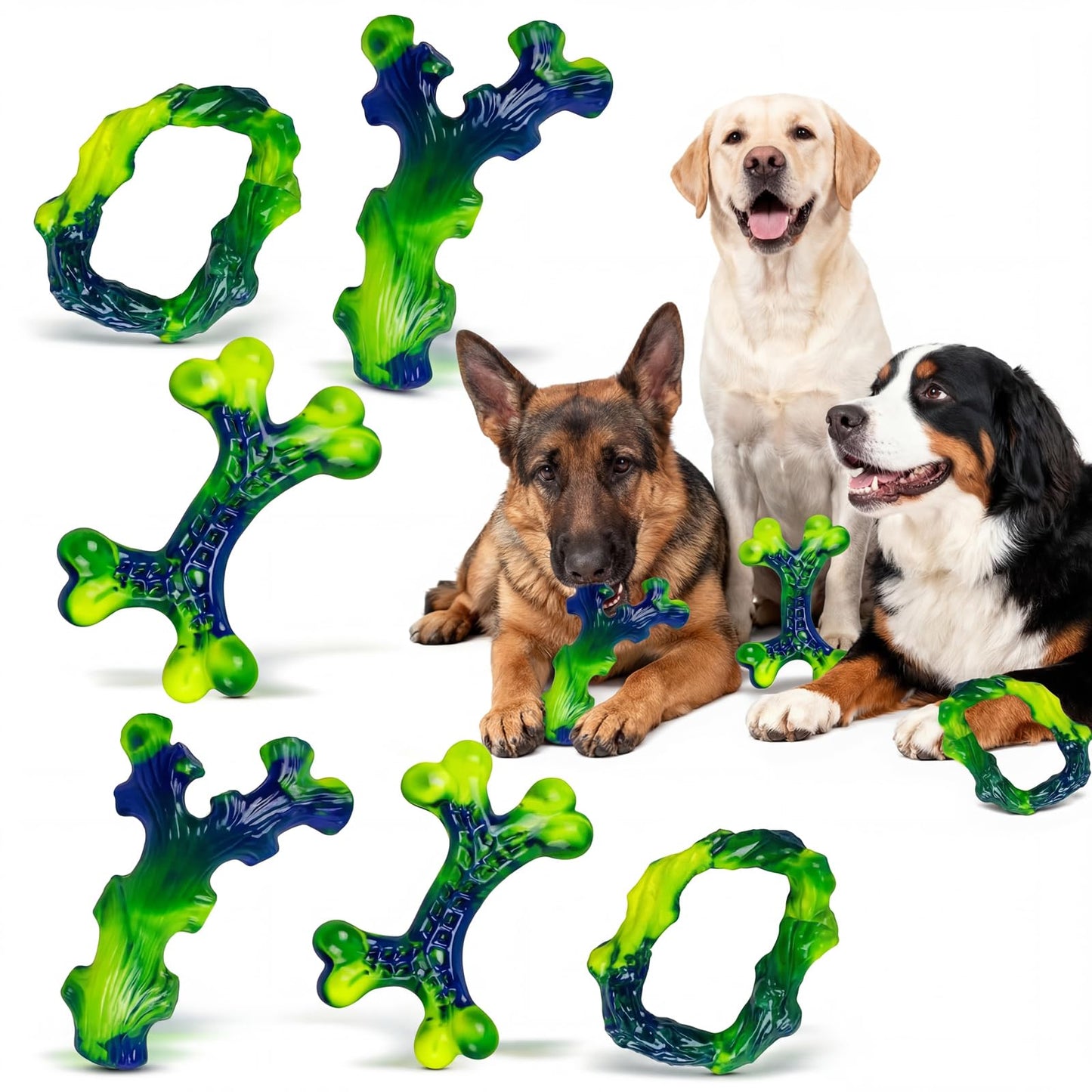 3-Pack Tough Dog Chew Toys for Aggressive Chewers