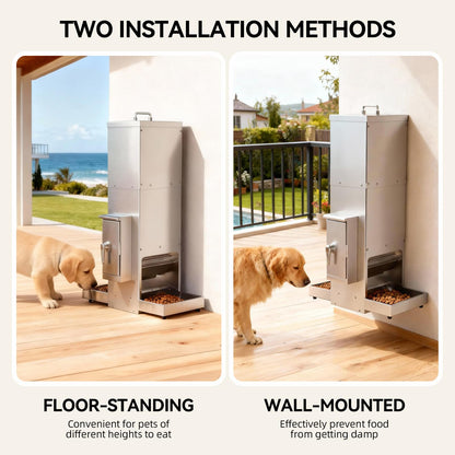 35L Automatic Pet Feeder with Dual Bowls and Timer