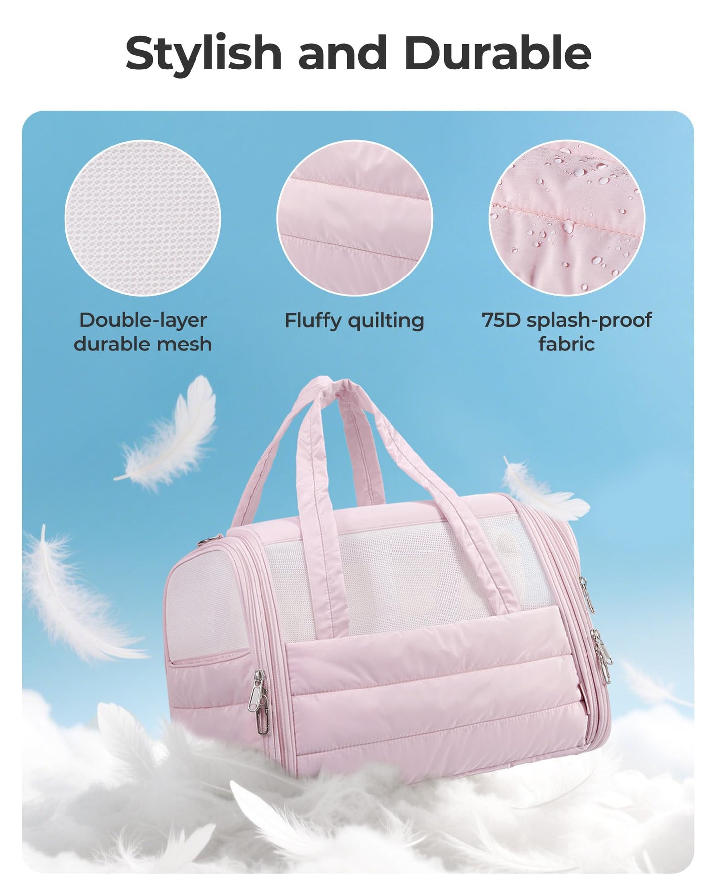 Quilted Soft-Sided Pet Carrier for Travel