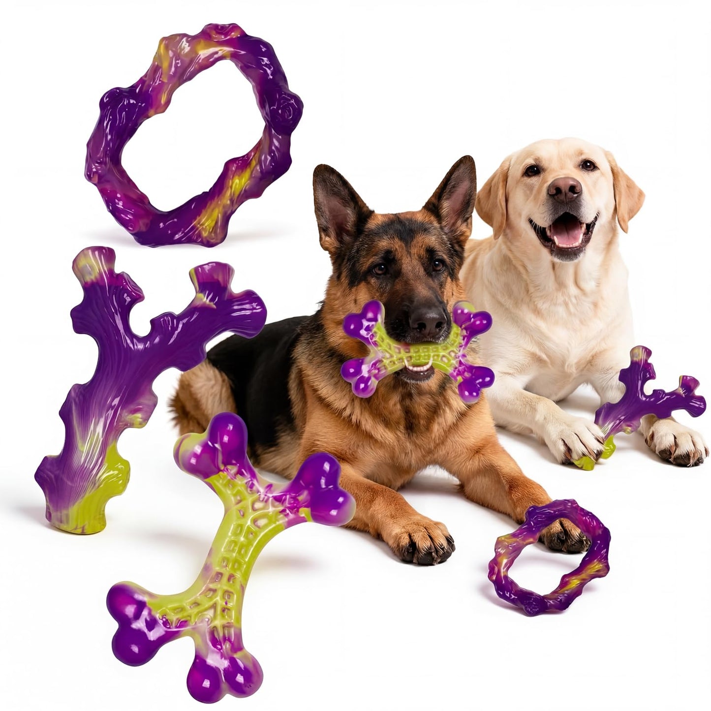3-Pack Tough Dog Chew Toys for Aggressive Chewers