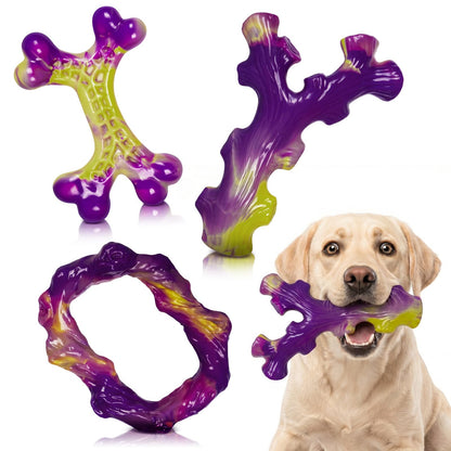 3-Pack Tough Dog Chew Toys for Aggressive Chewers