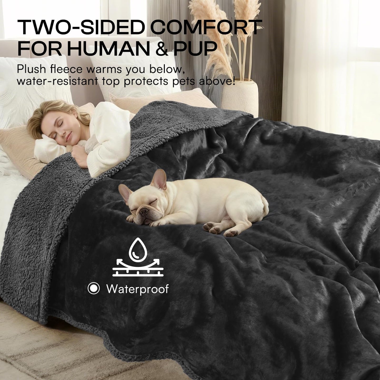 Reversible Waterproof Pet Blanket for Furniture