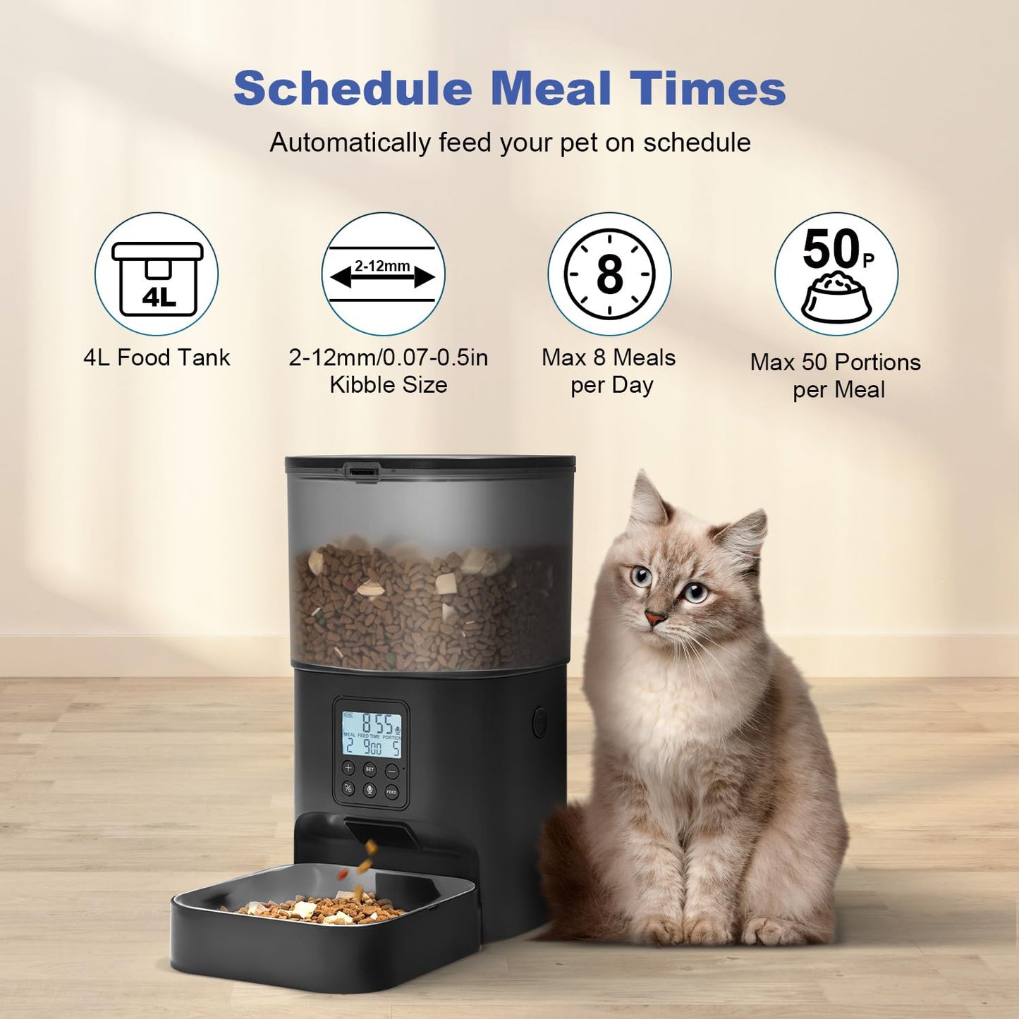 Automatic Pet Feeder with Voice Recording and Timer