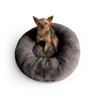 Calming Faux Fur Pet Bed with Washable Cover