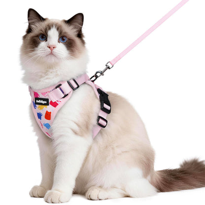 Adjustable Cat Harness & Lead Set for Walking