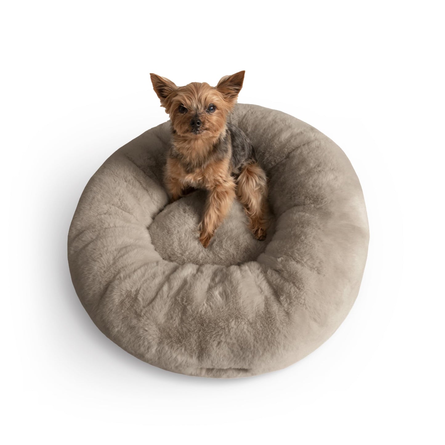 Calming Faux Fur Pet Bed with Washable Cover