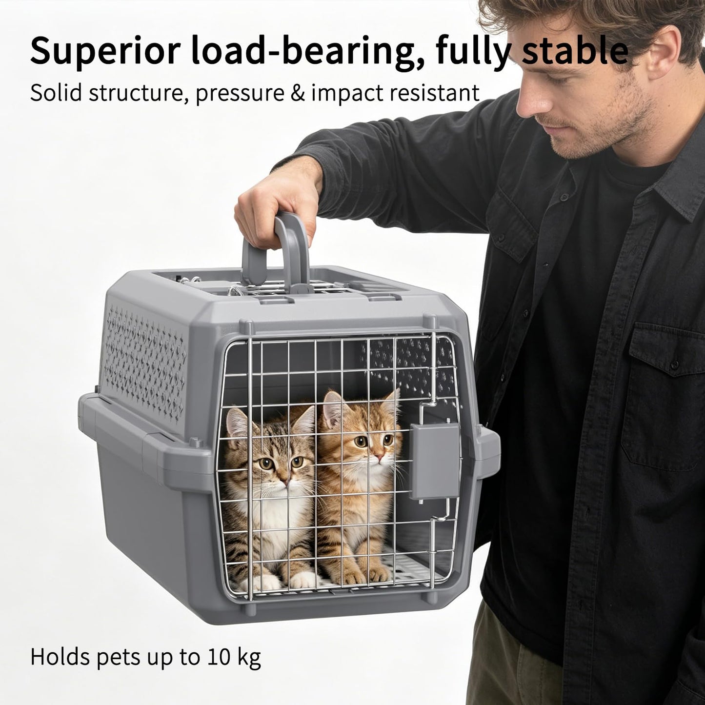 Rolling Hard-Sided Pet Carrier with Wheels