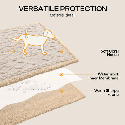Waterproof Sherpa Pet Blanket for Furniture Protection