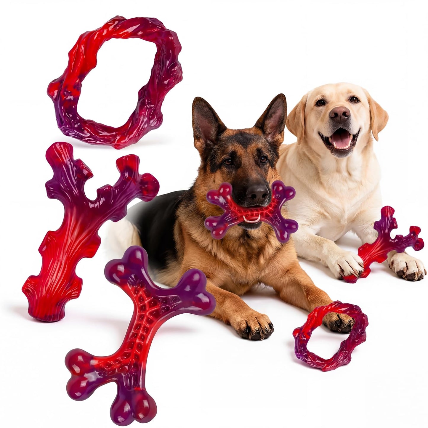 3-Pack Tough Dog Chew Toys for Aggressive Chewers