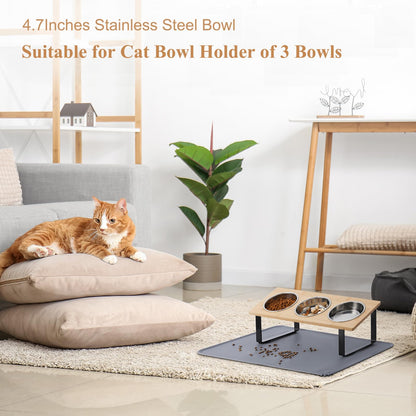 Upgraded Elevated Cat Bowls with Food Mat