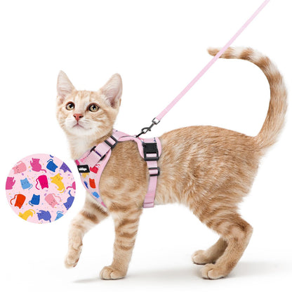 Adjustable Cat Harness & Lead Set for Walking