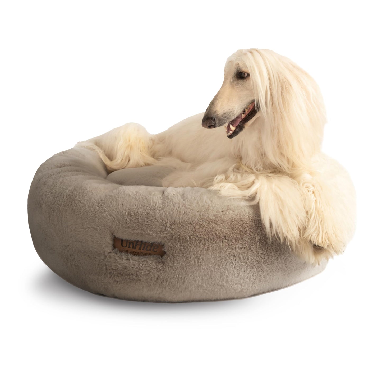 Calming Faux Fur Pet Bed with Washable Cover
