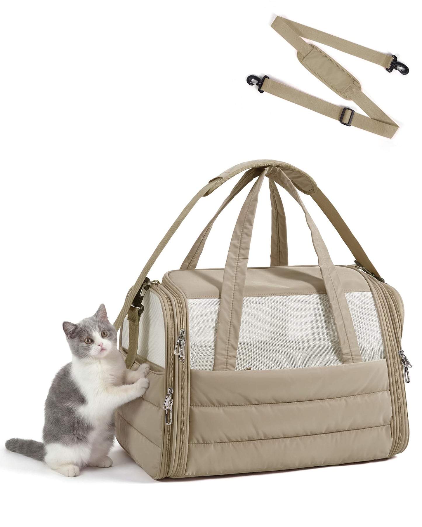 Quilted Soft-Sided Pet Carrier for Travel