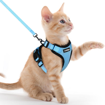 Adjustable Cat Harness & Lead Set for Walking