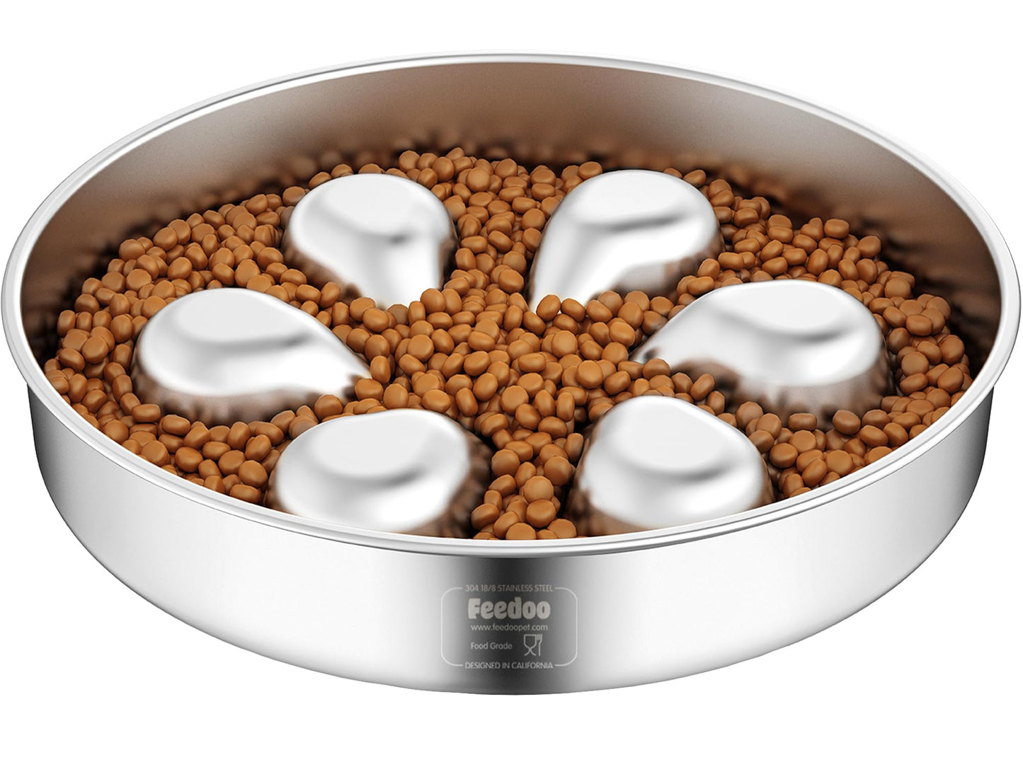 Stainless Steel Slow Feeder Bowl with Non-Slip Base