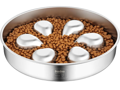 Stainless Steel Slow Feeder Bowl with Non-Slip Base