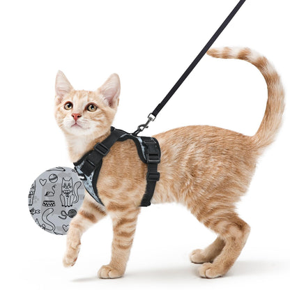 Adjustable Cat Harness & Lead Set for Walking