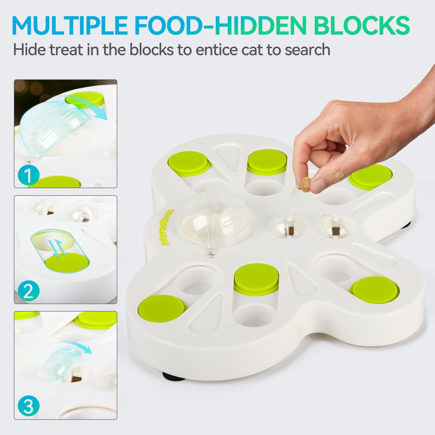 Interactive Cat Puzzle Feeder for Brain Stimulation