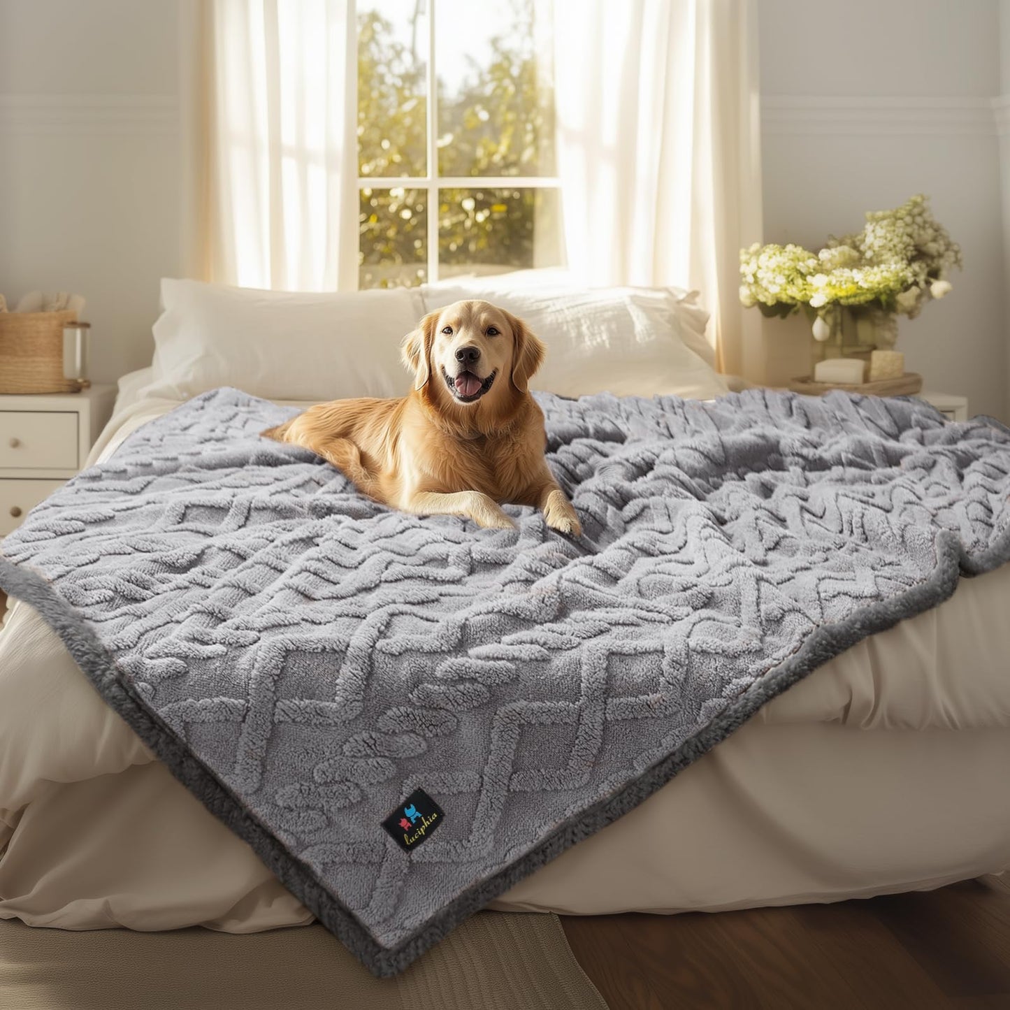Waterproof Sherpa Pet Blanket for Furniture Protection