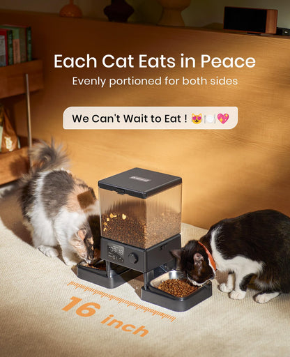5L Automatic Pet Feeder with Dual Bowls for Pets