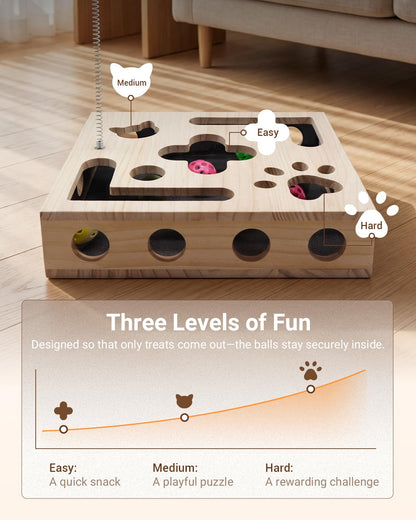 Interactive Cat Puzzle Feeder & Scratch Toy