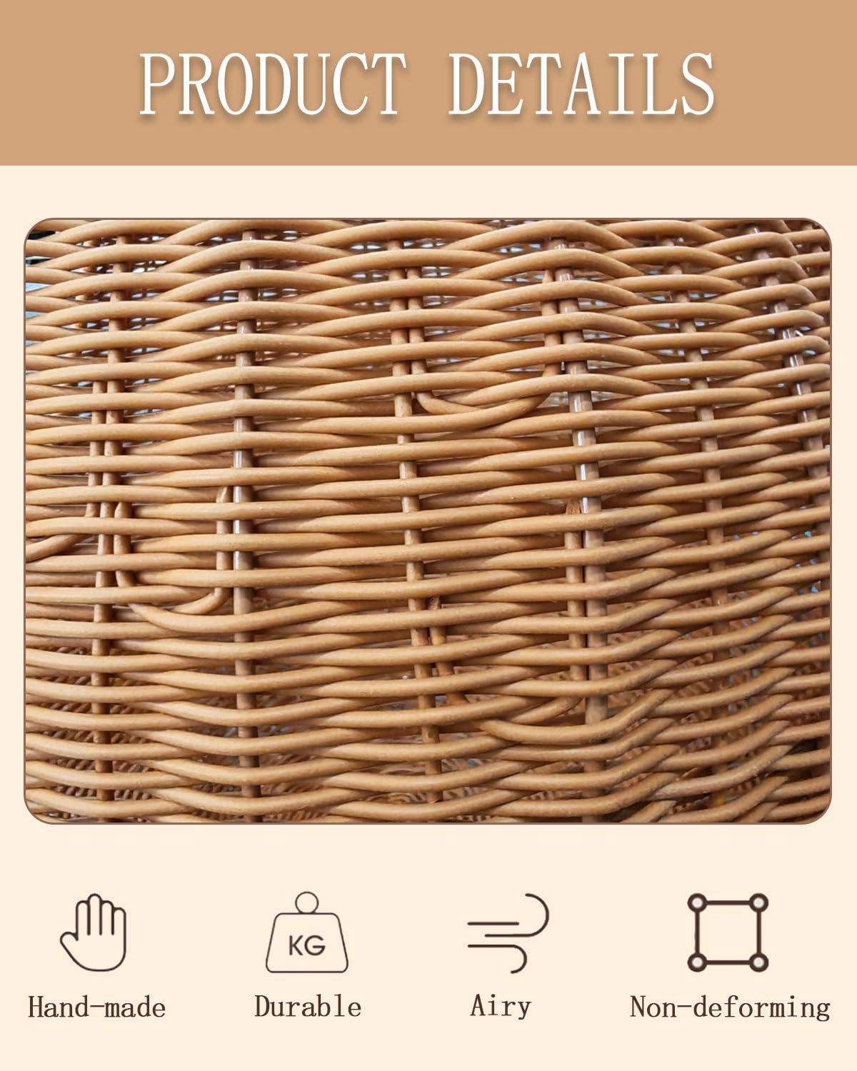 Handwoven Rattan Pet Bed with Removable Cushion