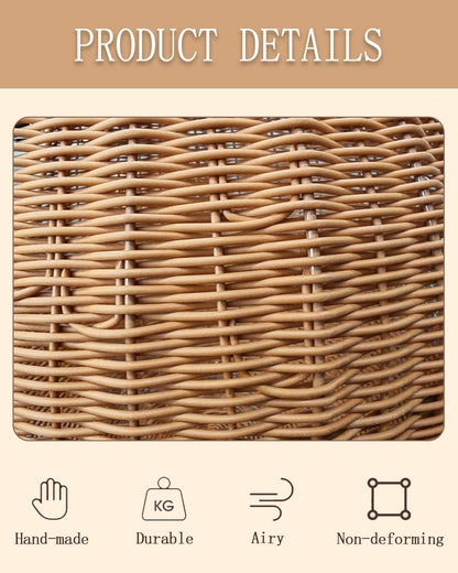 Handwoven Rattan Pet Bed with Removable Cushion