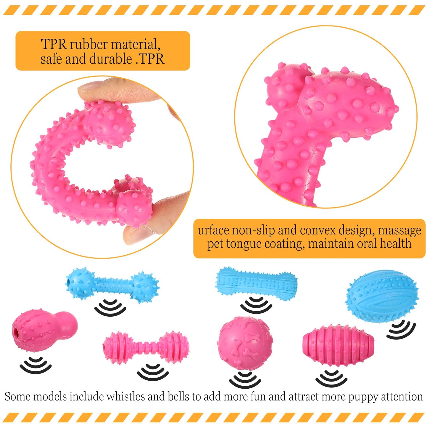 50-Pack Soft Puppy Teething & Chew Toys