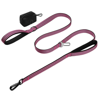 Heavy Duty Reflective Dog Leash with Dual Handles