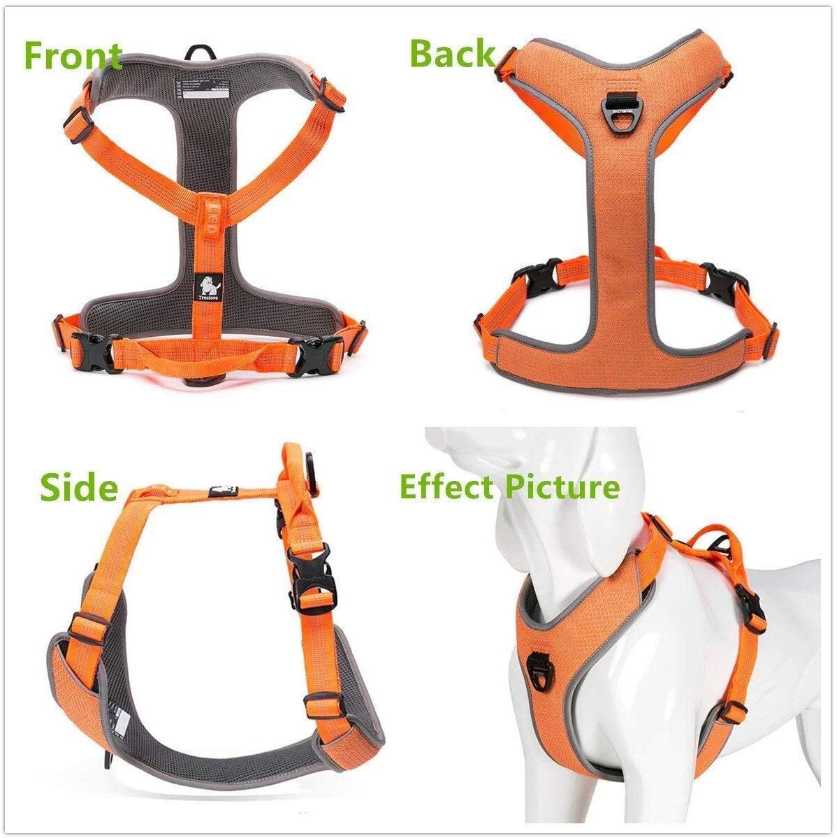 Reflective Padded Dog Harness for Walking & Hiking
