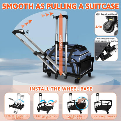Petskd Top and Side Expandable Pet Carrier with Wheels