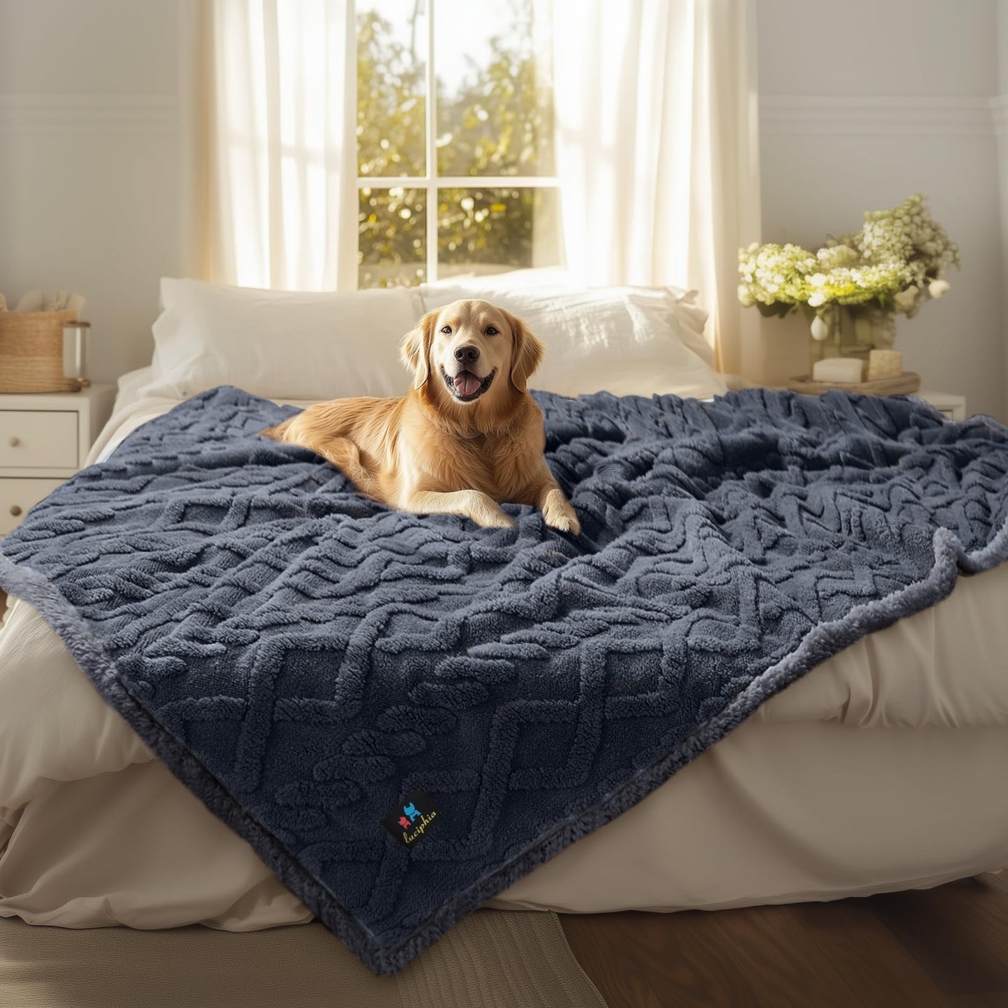Waterproof Sherpa Pet Blanket for Furniture Protection