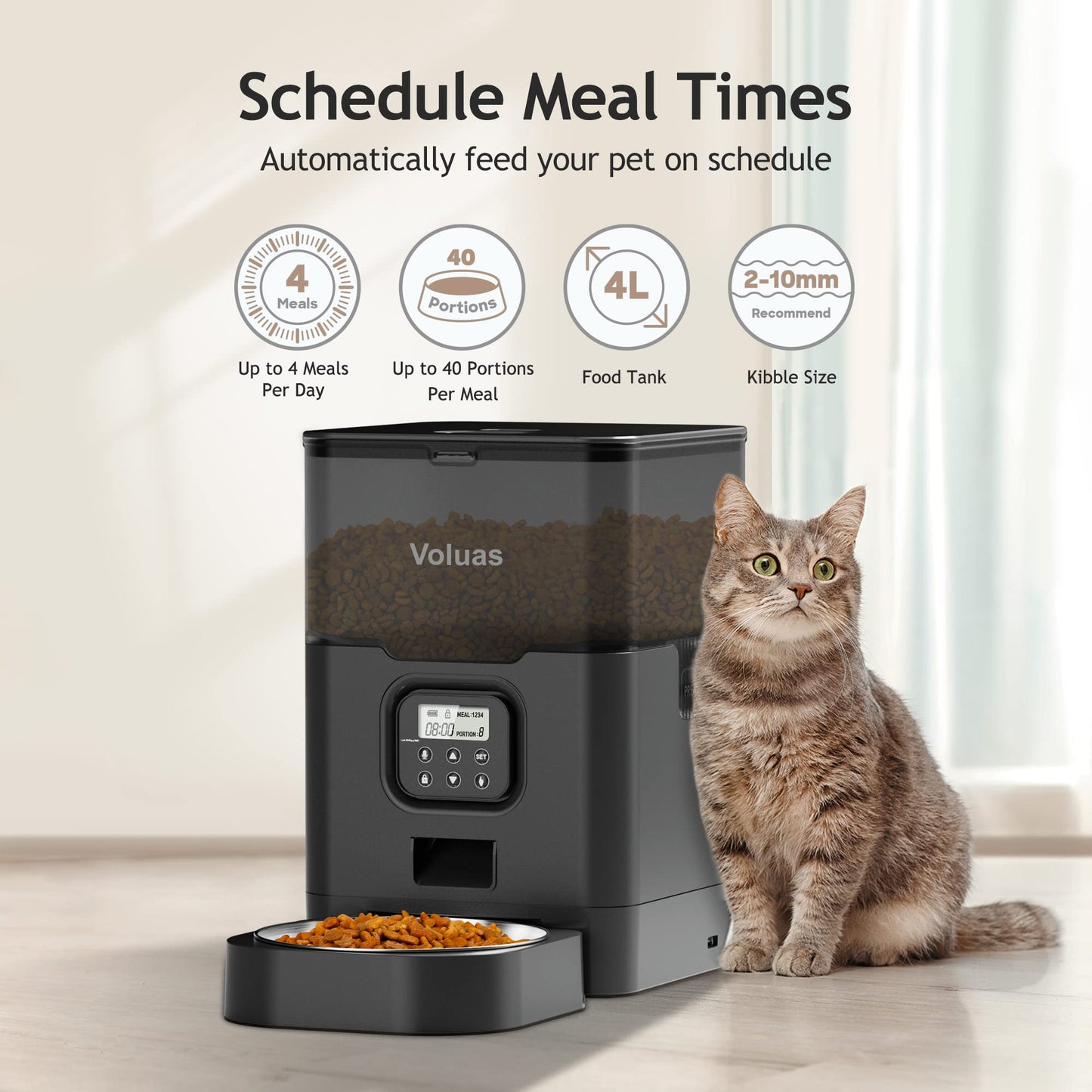 Automatic Pet Feeder with Timer and Freshness Seal