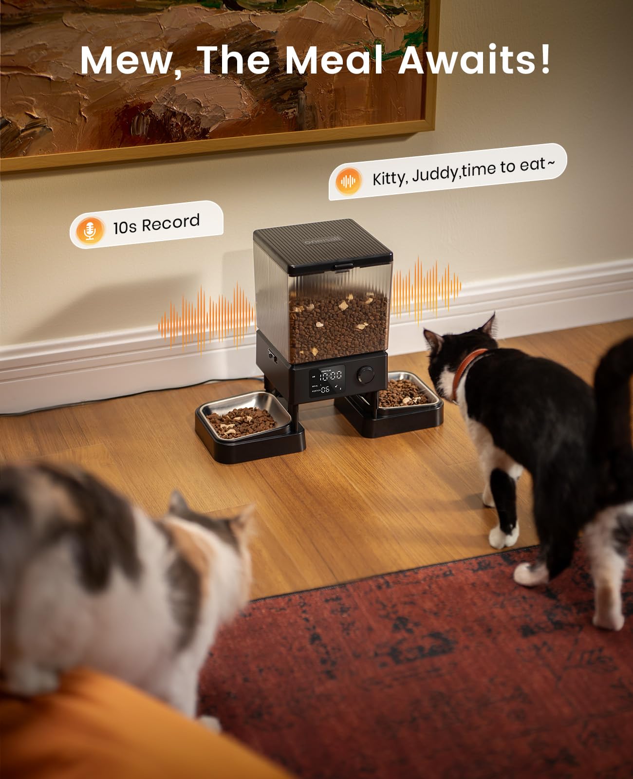 5L Automatic Pet Feeder with Dual Bowls for Pets