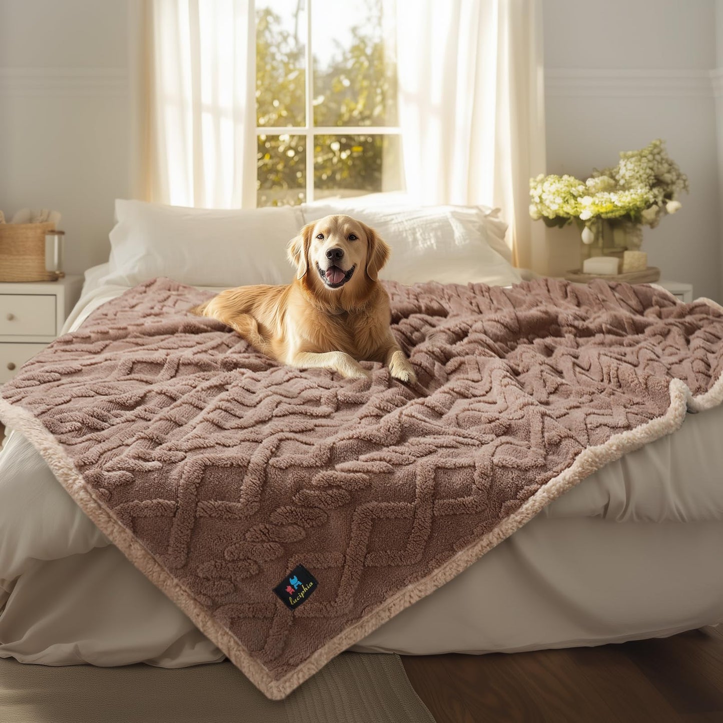 Waterproof Sherpa Pet Blanket for Furniture Protection