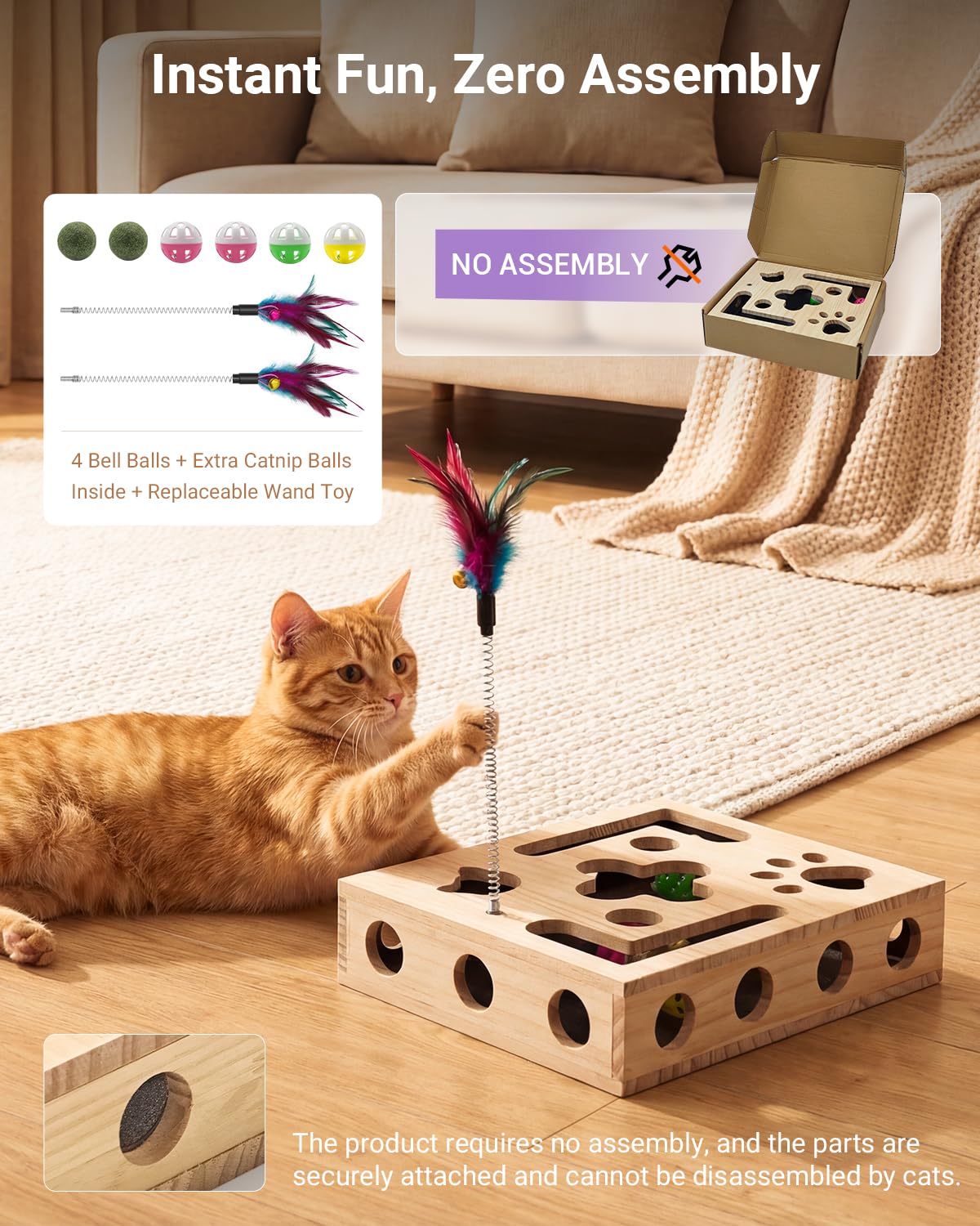 Interactive Cat Puzzle Feeder & Scratch Toy