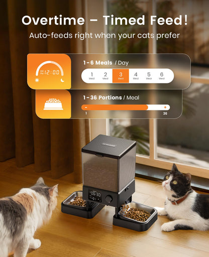 5L Automatic Pet Feeder with Dual Bowls for Pets