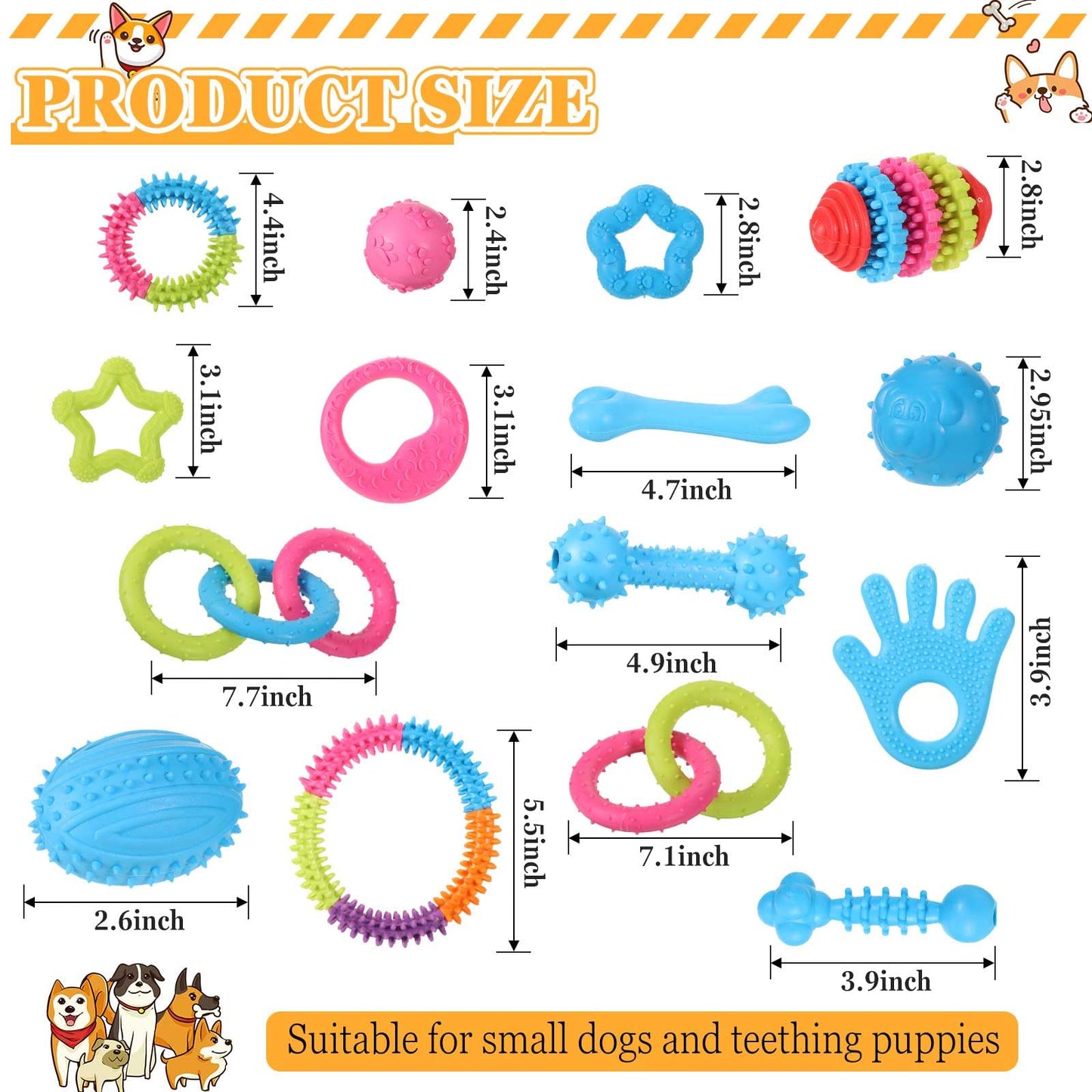 50-Pack Soft Puppy Teething & Chew Toys