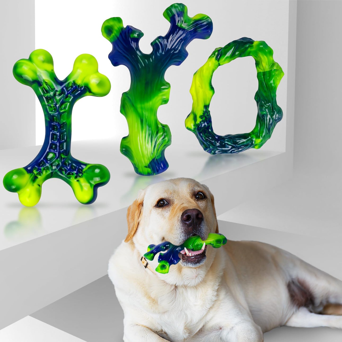 3-Pack Tough Dog Chew Toys for Aggressive Chewers