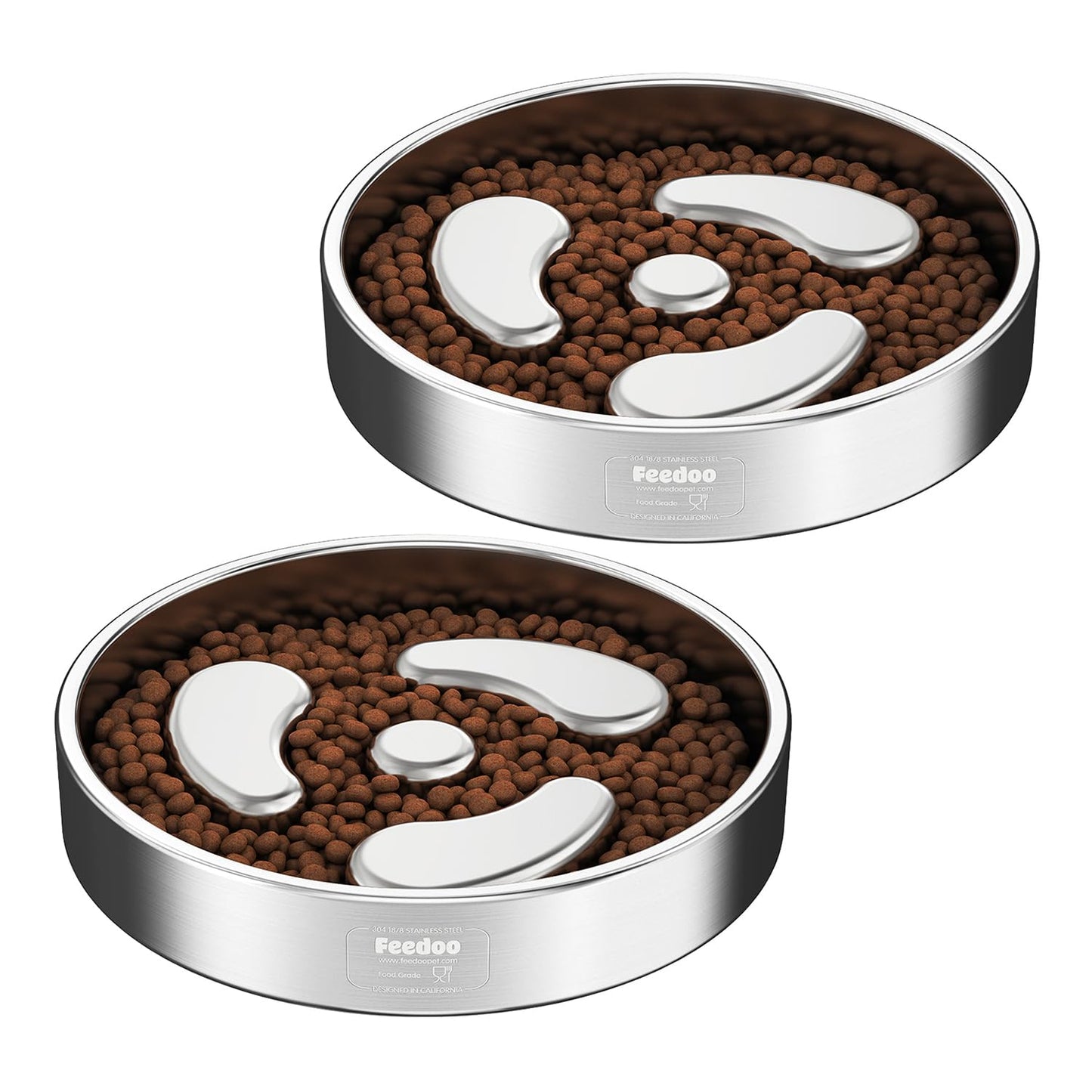 Stainless Steel Slow Feeder Bowl with Non-Slip Base