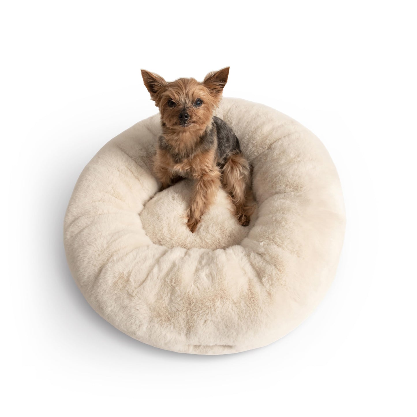 Calming Faux Fur Pet Bed with Washable Cover